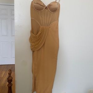 NEW Oh Polly Beige Corset Dress